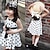 cheap Casual Dresses-Toddler Little Girls&#039; Dress Polka Dot Daily White Navy Blue Sleeveless Sweet Dresses Summer Regular Fit