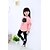 baratos Conjuntos-Kids Girls&#039; Clothing Set Long Sleeve Pink Gray Children Tops Fall Spring Cartoon