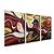 זול ציורי שמן של אמנים מובילים-ציור שמן צבוע-Hang מצויר ביד - מופשט מודרני בַּד / שלושה פנלים / בד מתוח
