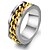 זול Fashion Ring-בגדי ריקוד גברים טבעת הטבעת - פלדת טיטניום, ציפוי זהב 7 / 8 / 9 שחור / מוזהב עבור חתונה / Party / יומי