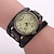 お買い得  クォーツ腕時計-女性 クォーツ ミニマリスト レトロビンテージ 腕時計 ハンズ 防水 レザーストラップ 腕時計