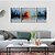 cheap Abstract Paintings-Oil Painting Modern Abstract Set of 3 Hand Painted Canvas with Stretched Framed