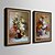 baratos Quadros com Moldura-Floral/Botânico Quadros Emoldurados / Conjunto Emoldurado Wall Art,PVC Dourado Sem Cartolina de Passepartout com frame Wall Art