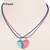 cheap Necklaces-D exceed Girl Blue &amp; Pink Heart Broken Enamel Pendant Necklace Peace Love Letter Necklaces for Teens Fashion Jewelry