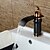 olcso Klasszikus-fekete és arany fürdőszoba mosogató csaptelep - vízesés olajjal dörzsölt bronz széles körben elterjedt egyetlen fogantyúval egy holebath csapok / sárgaréz