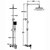 billige Veggmontert dusjsystem-Dusjsystem Sett - Regnfall Antikk Malte Finishes Vægmonteret Keramisk Ventil Bath Shower Mixer Taps / Messing