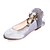 olcso Esküvői cipők-Női Esküvői cipők Lace Up Sandals Strappy Sandals Extra méret Esküvő Egyszínű Esküvői lakások Nyár Gyöngy Csokornyakkendő Lapos Kerek orrú Édes Szatén Ezüst Fehér Kristály