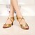 cheap Latin Shoes-Women&#039;s Latin Shoes Sandal Customized Heel Faux Leather Sparkling Glitter Buckle Gold / Indoor / Salsa Shoes