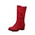 cheap Women&#039;s Boots-Women&#039;s Shoes Fleece Fall / Winter Flat Heel 20.32-25.4 cm / Mid-Calf Boots Appliques Red / Green / Blue