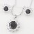cheap Jewelry Sets-Women&#039;s Purple Black Blue Cubic Zirconia Jewelry Set Round Cut Ladies Earrings Jewelry Blue / Burgundy / Champagne For Wedding Party Special Occasion Anniversary Birthday Engagement / Necklace