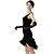 cheap Latin Dancewear-Latin Dance Outfits Women&#039;s Performance Silk Ruffles Dress / Gloves / Samba