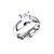 cheap Rings-Fashion Stainless Steel Silver Plated Wedding CZ Crystal Women Finger Ring Jewelry(1PC)