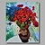 cheap Famous Paintings-Ready to hang Stretched Hand-Painted Oil Painting Canvas Van Gogh repro Vase with Daisies and Poppies One Panel