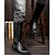 cheap Men&#039;s Boots-Men&#039;s Comfort Shoes Synthetic Fall / Winter Casual Boots Mid-Calf Boots Black / Party &amp; Evening / Party &amp; Evening / Outdoor / Office &amp; Career / Bootie