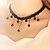 cheap Necklaces-Sexy and Beautiful Black Lace Crochet Necklace Water Droplets Fall Bead Chain of Clavicle