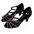 abordables Chaussures de danses latines-Women&#039;s Latin Shoes Ballroom Shoes Heel Rhinestone Crystal / Rhinestone Customized Heel Buckle Black