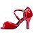 olcso Latin cipők-Női Latin cipők Bőr Magassarkúk Csat Tűsarok Személyre szabható Dance Shoes Fekete / Piros / Otthoni