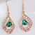 cheap Jewelry Sets-Jewelry Set Drop Party Cubic Zirconia Rose Gold Plated Imitation Diamond Earrings Jewelry Red / Green For / Necklace