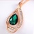 cheap Jewelry Sets-Jewelry Set Drop Party Cubic Zirconia Rose Gold Plated Imitation Diamond Earrings Jewelry Red / Green For / Necklace