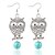 cheap Earrings-Turquoise Drop Earrings - Turquoise Owl, Animal Party, Work, Casual Screen Color For