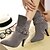 cheap Women&#039;s Boots-Women&#039;s Stiletto Heel Lace-up Synthetic 25.4-30.48 cm / Mid-Calf Boots Spring / Summer / Fall Black / Beige / Gray / Party &amp; Evening