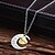 cheap Necklaces-Women&#039;s Pendant Necklace Monogram Engraved Heart Crescent Moon i love you to the moon and back Cheap Ladies Fashion Initial Alloy Silver Necklace Jewelry 1pc For Daily Casual
