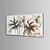 olcso Olajfestmények-Hang festett olajfestmény Kézzel festett - Virágos / Botanikus Kortárs Tartalmazza belső keret / Nyújtott vászon