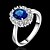 olcso Divatos gyűrű-Nyilatkozat gyűrű Zafír Szoliter Kék Kristály Cirkonium Réz Hercegnő Koktélgyűrű hölgyek Klasszikus / Ezüstözött / Női / Ezüstözött