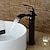 billige Klassisk-håndvask vandhane - vandfald olie-gnidet bronze centersæt enkeltgreb et hulbad vandhaner / messing