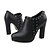 cheap Women&#039;s Boots-Women&#039;s Fall / Winter Chunky Heel Dress Party &amp; Evening Office &amp; Career Rivet / Zipper Leather / Patent Leather 5.08-10.16 cm / Booties / Ankle Boots Black