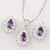 cheap Jewelry Sets-Purple Black Blue Cubic Zirconia Jewelry Set Drop Fashion Zircon Cubic Zirconia Earrings Jewelry White / Black / Purple For Wedding Party Special Occasion Anniversary Birthday Gift / Necklace