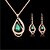 cheap Jewelry Sets-Jewelry Set Drop Party Cubic Zirconia Rose Gold Plated Imitation Diamond Earrings Jewelry Red / Green For / Necklace