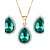 abordables Parure Bijoux-Femme Saphir Parure de Bijoux Poire Solitaire dames Mode Des boucles d&#039;oreilles Bijoux Rouge / Vert / Bleu Pour Mariage Soirée Quotidien / Boucles d&#039;Oreilles / Colliers décoratif