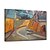 billige Abstrakte malerier-Hang malte oljemaleri Håndmalte - Abstrakt Realisme Moderne Inkluder indre ramme / Stretched Canvas