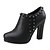 cheap Women&#039;s Boots-Women&#039;s Fall / Winter Chunky Heel Dress Party &amp; Evening Office &amp; Career Rivet / Zipper Leather / Patent Leather 5.08-10.16 cm / Booties / Ankle Boots Black