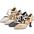 cheap Ballroom Shoes &amp; Modern Dance Shoes-Women&#039;s Modern Shoes Satin Buckle Heel Appliques Stiletto Heel Customizable Dance Shoes Champagne / Black / Silver / Indoor
