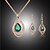 cheap Jewelry Sets-Jewelry Set Drop Party Cubic Zirconia Rose Gold Plated Imitation Diamond Earrings Jewelry Red / Green For / Necklace