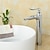abordables Clásico-grifo del lavabo del baño - grifos de baño monomando de un solo mango con centro de cromo en cascada