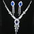 billige Smykkesett-Sapphire Crystal Citrine Jewelry Set Pendant Necklace Tassel Pear Cut Ladies Tassel Party Fashion Cubic Zirconia Silver Plated Earrings Jewelry Yellow / Blue For Party Special Occasion Anniversary