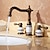 Недорогие Смесители для раковины в ванной-Античный Разбросанная Вращающийся Керамический клапан Две ручки три отверстия Старая латунь, Ванная раковина кран