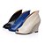 abordables Tacones de mujer-Mujer Zapatos Semicuero Primavera Verano Otoño Tacón Cuña para Oficina y carrera Fiesta y Noche Vestido Blanco Negro Azul