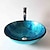 cheap Vessel Sinks-Round Artistic Vanity Basin Sink Bathroom Vessel Tempered Glass Bowl 16.5 inch, Art Wash Basin Mixer Faucet Set with Pop-up Drain, Boat Shape Countertop Above Counter Washroom