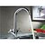 cheap Kitchen Faucets-Kitchen faucet - Two Handles One Hole Chrome Standard Spout / Tall / ­High Arc Deck Mounted Contemporary Kitchen Taps