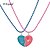 cheap Necklaces-D exceed Girl Blue &amp; Pink Heart Broken Enamel Pendant Necklace Peace Love Letter Necklaces for Teens Fashion Jewelry