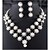 cheap Jewelry Sets-Pearl Jewelry Set Pendant Necklace Tassel Fringe Ladies Tassel Double-layer Party Pearl Silver Plated Imitation Diamond Earrings Jewelry White For Party Birthday Gift Engagement