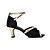 cheap Latin Shoes-Women&#039;s Latin Shoes Sandal Customized Heel Satin Satin Flower Buckle Black / Indoor / Leather / Salsa Shoes