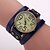 voordelige Quartz-horloges-Dames Quartz horloges Minimalistisch Retro vintage Polshorloge Analoog WATERDICHT Lederen Band Horloge