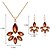 cheap Jewelry Sets-Jewelry Set Ladies Vintage Party Work European Cubic Zirconia Imitation Diamond Earrings Jewelry Gold / Light Brown For / Necklace