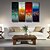 olcso Absztrakt festmények-Oil Painting Hand Painted - Abstract Modern Stretched Canvas / Four Panels