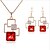 Χαμηλού Κόστους Θρησκευτικά Κοσμήματα-Κοσμήματα Σετ - Cubic Zirconia, Με Επίστρωση Ροζ Χρυσού, Προσομειωμένο διαμάντι Cruce Πάρτι Περιλαμβάνω Κόκκινο Για / Cercei / Κολιέ